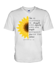 Christian Sunflower V-Neck T-Shirt tile