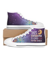 This Grandma Is Loves to The Moon and back Women's High Top White Shoes inside-left-outside-left