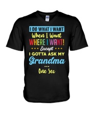 I Gotta Ask My Grandma V-Neck T-Shirt tile