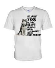 My husky V-Neck T-Shirt thumbnail