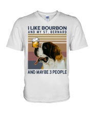Bourbon and Saint Bernard V-Neck T-Shirt thumbnail
