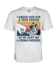 true friend German Shepherd V-Neck T-Shirt thumbnail