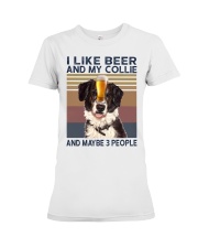 I LIKE BEER AND COLLIE Premium Fit Ladies Tee thumbnail