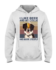 I LIKE BEER AND COLLIE Hooded Sweatshirt thumbnail
