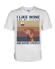Wine and Vizsla V-Neck T-Shirt thumbnail
