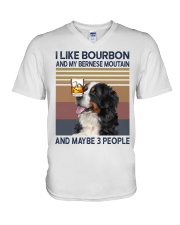 Bourbon and Bernese Moutain V-Neck T-Shirt thumbnail