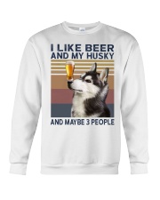 Beer and husky Crewneck Sweatshirt thumbnail