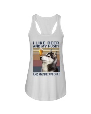 Beer and husky Ladies Flowy Tank thumbnail