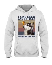 Beer and husky Hooded Sweatshirt thumbnail