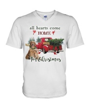 Golden Retriever Christmas V-Neck T-Shirt thumbnail