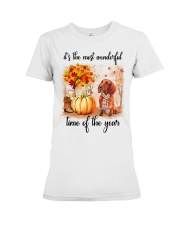 Dachshunds love fall Premium Fit Ladies Tee thumbnail