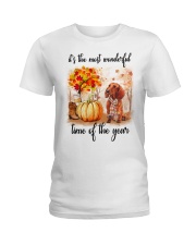Dachshunds love fall Ladies T-Shirt thumbnail