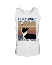 Wine and Boston Terrier Unisex Tank thumbnail