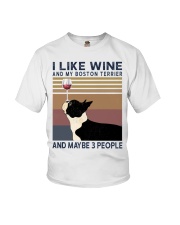 Wine and Boston Terrier Youth T-Shirt thumbnail