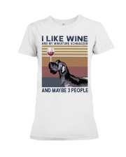 Wine and Miniature Schnauzer Premium Fit Ladies Tee thumbnail