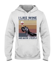 Wine and Miniature Schnauzer Hooded Sweatshirt thumbnail