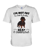 I m not fat sexy Dachshund V-Neck T-Shirt thumbnail