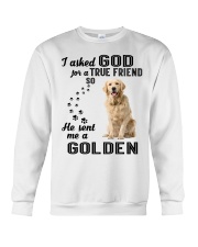 Golden Retriever Asked God Crewneck Sweatshirt thumbnail