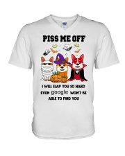 PISS ME OFF CORGI V-Neck T-Shirt thumbnail