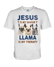 JESUS LLAMA V-Neck T-Shirt thumbnail