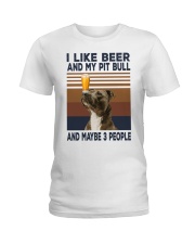 Beer and Pitbulls Ladies T-Shirt thumbnail