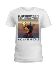 Bourbon and Doberman Pinscher Ladies T-Shirt thumbnail