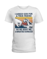 true friend a Miniature Schnauzer Ladies T-Shirt thumbnail