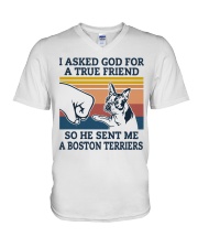 true friend Boston Terriers V-Neck T-Shirt thumbnail