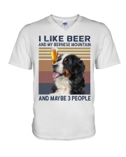 Beer and bernese mountain V-Neck T-Shirt thumbnail