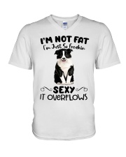 I m not fat sexy Collie V-Neck T-Shirt thumbnail