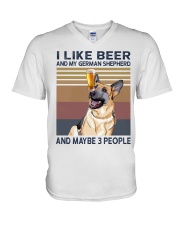 I like beer and my German Shepherd V-Neck T-Shirt thumbnail