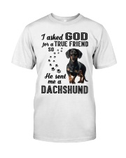 Dachshund Asked God Premium Fit Mens Tee thumbnail