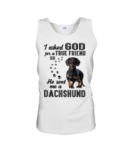 Dachshund Asked God Unisex Tank thumbnail