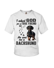 Dachshund Asked God Youth T-Shirt thumbnail