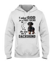 Dachshund Asked God Hooded Sweatshirt tile
