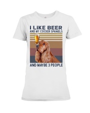 Beer and English Cocker spaniels Premium Fit Ladies Tee thumbnail