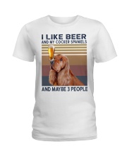 Beer and English Cocker spaniels Ladies T-Shirt thumbnail