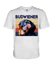 Budwiener Dachshund V-Neck T-Shirt thumbnail