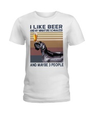 Beer and Miniature Schnauzer Ladies T-Shirt thumbnail