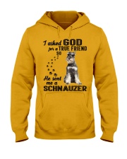 Miniature Schnauze Asked God Hooded Sweatshirt front