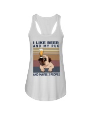 I LIKE BEER AND PUG Ladies Flowy Tank thumbnail