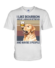 Bourbon and Labrador Retriever V-Neck T-Shirt thumbnail