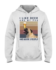 BEER AND PUG hp Hooded Sweatshirt thumbnail