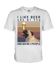 BEER AND PUG hp V-Neck T-Shirt thumbnail