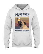 Bourbon and Pug Hooded Sweatshirt thumbnail