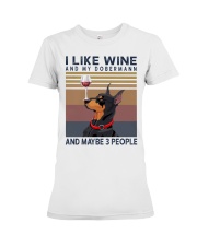 Wine and Dobermann Premium Fit Ladies Tee thumbnail