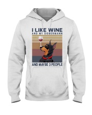 Wine and Dobermann Hooded Sweatshirt thumbnail