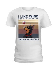 Wine and Dobermann Ladies T-Shirt thumbnail