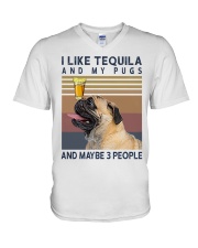 Tequila and Pugs V-Neck T-Shirt thumbnail