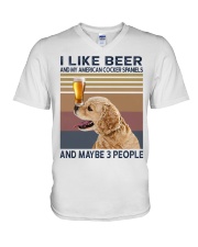 Beer and American Cocker Spaniels V-Neck T-Shirt thumbnail